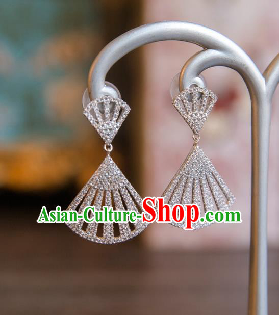 Top Grade Handmade Classical Accessories Baroque Style Princess Crystal Earrings Zircon Eardrop Headwear for Women