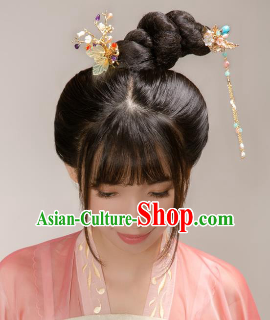 Aisan Chinese Handmade Classical Hair Accessories Hanfu Tassel Step Shake, China Xiuhe Suit Hairpins Wedding Headwear for Women