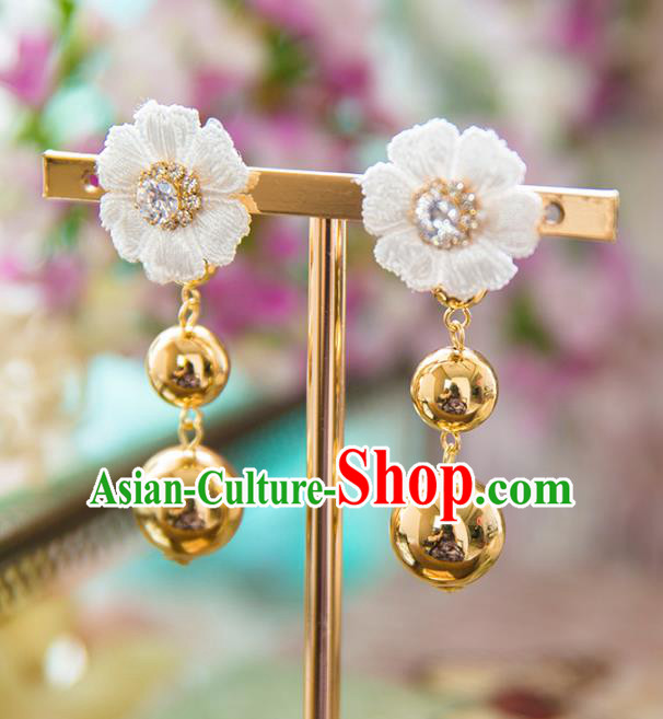 Top Grade Handmade Classical Jewelry Accessories Eardrop Baroque Style Princess Lace Flowers Earrings Headwear for Women