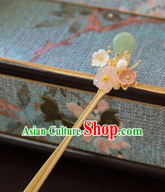 Aisan Chinese Handmade Classical Hair Accessories Hanfu Green Jade Hair Clip, China Xiuhe Suit Hairpins Wedding Headwear for Women