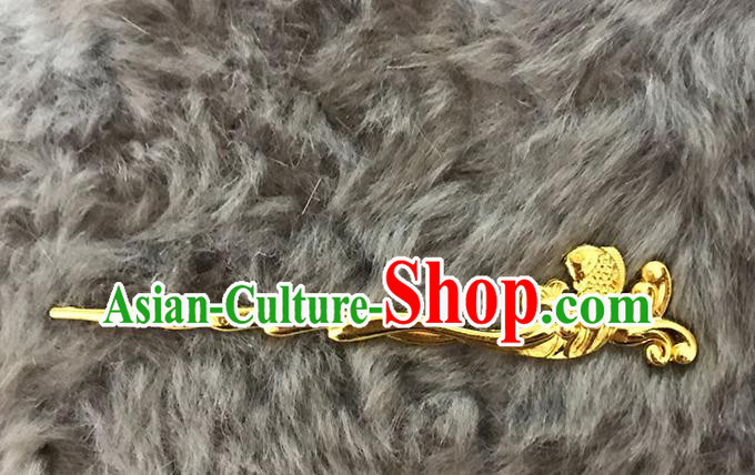 Chinese Handmade Classical Hair Accessories Hanfu Golden Hairpins Headwear for Women