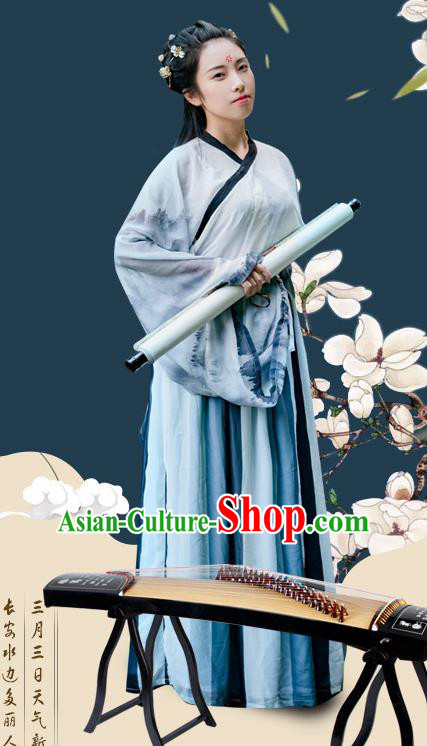Traditional Chinese Ancient Palace Lady Costume, Asian China Jin Dynasty Princess Embroidered Clothing for Women