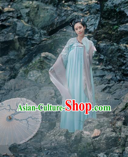 Traditional Chinese Ancient Palace Lady Costume, Asian China Tang Dynasty Princess Embroidered Dress for Women