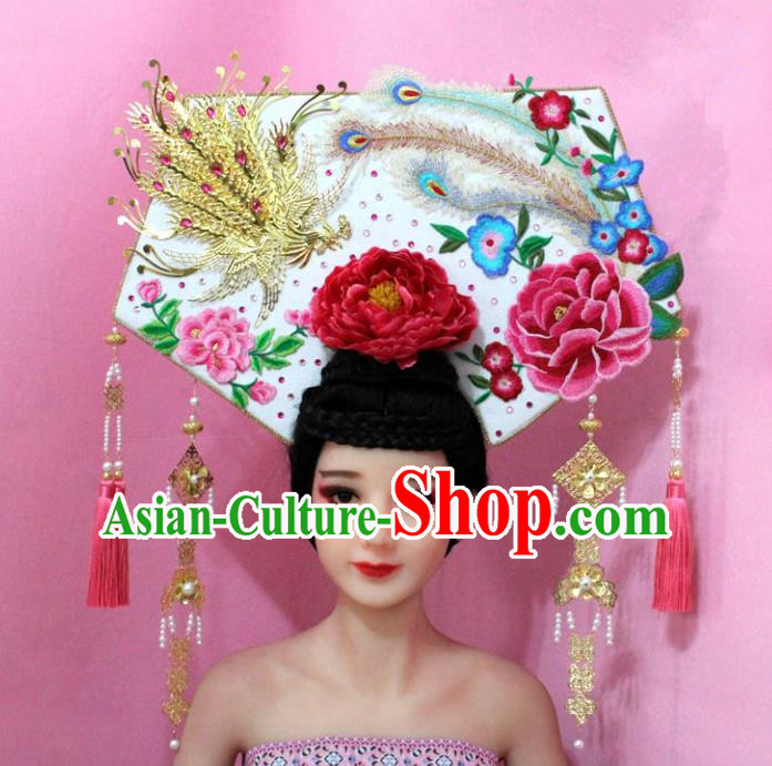 Traditional Handmade Chinese Hair Accessories Qing Dynasty Empress Banners Tassel Headwear, Manchu Imperial Concubine Hairpins for Women