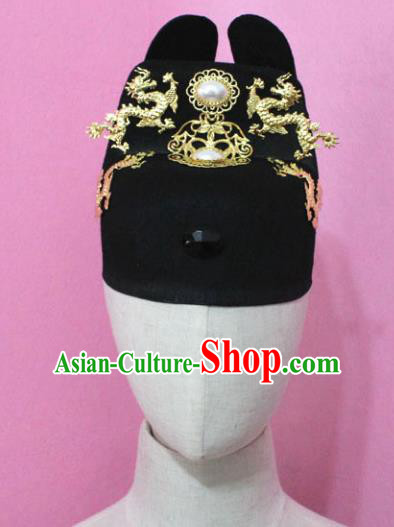 Traditional Handmade Chinese Hair Accessories Emperor Headwear, China Ming Dynasty Majesty Hats for Men