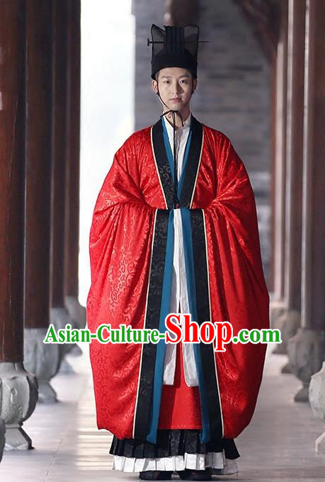 Asian Chinese Tang Dynasty Imperial Prince Wedding Costume, Traditional China Ancient Bridegroom Embroidered Clothing for Men