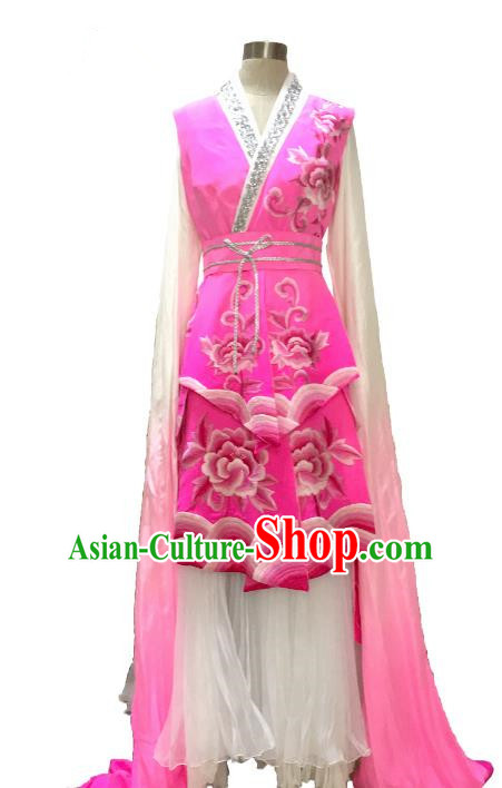 Traditional Chinese Ancient Classical Dance Costume, China Peking Opera Silk Water Sleeve Dance Clothing for Women
