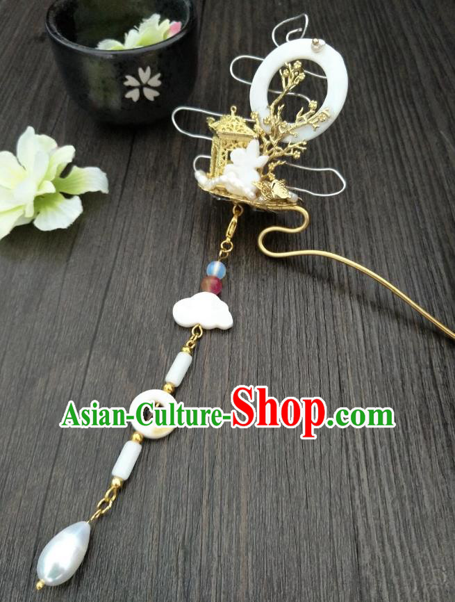 Traditional Handmade Chinese Hair Accessories Hanfu Tassel Hairpins, China Ancient Tang Dynasty Palace Lady Step Shake for Women