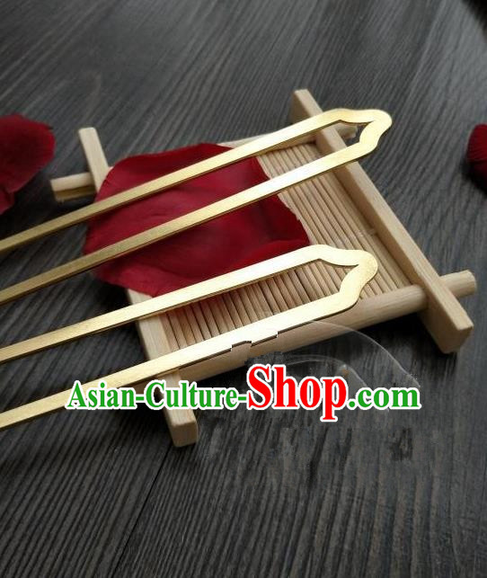 Traditional Handmade Chinese Hair Accessories Copper Hairpins, China Ancient Tang Dynasty Palace Lady Hanfu Hair Stick for Women