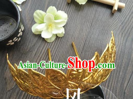 Traditional Handmade Chinese Hair Accessories Hanfu Copper Hairpins, China Palace Lady Lotus Crown Hair Comb for Women