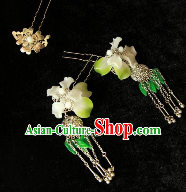 Traditional Handmade Chinese Hair Accessories, China Han Dynasty Palace Lady Tassel Step Shake Hairpins for Women