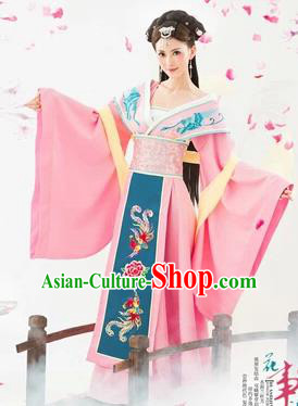 Traditional Ancient Chinese Palace Lady Costume, Asian Chinese Tang Dynasty Princess Embroidered Dress Clothing for Women