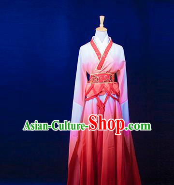 Traditional Chinese Tang Dynasty Young Lady Costume, China Ancient Princess Embroidered Fairy Pink Dress Clothing for Women
