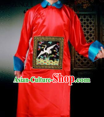 Traditional Ancient Chinese Manchu Minister Costume, Asian Chinese Qing Dynasty Royal Highness Embroidered Clothing for Men