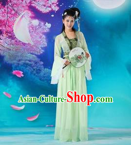 Asian China Ancient Tang Dynasty Palace Lady Costume, Traditional Chinese Hanfu Fairy Embroidered Dress Clothing for Women
