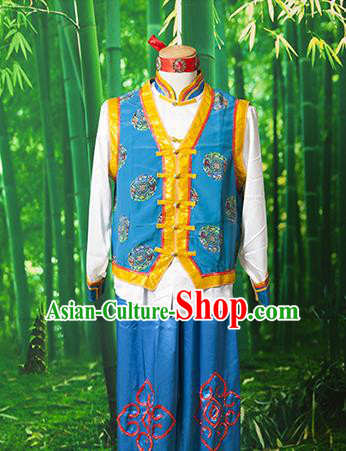 Traditional Chinese Mongol Nationality Dancing Costume, Mongols Ethnic Nationality Embroidery Clothing for Men