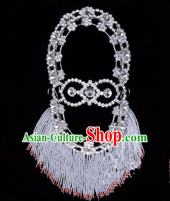 Traditional Beijing Opera Diva Hair Accessories Crystal Head Ornaments Hairpins, Ancient Chinese Peking Opera Hua Tan Headband Headwear