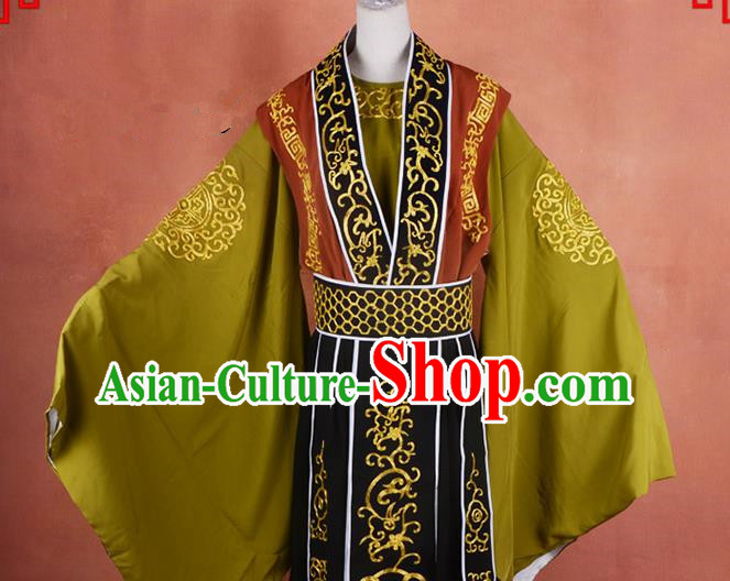 Top Grade Professional Beijing Opera Taoist Priest Costume Embroidered Robe, Traditional Ancient Chinese Peking Opera Elder Zhang Guo Embroidery Clothing