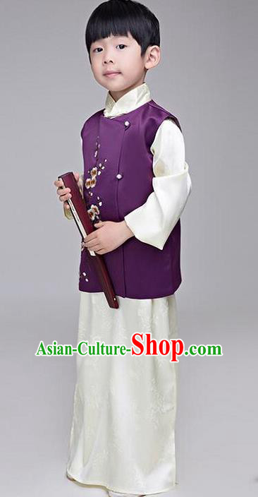 Traditional Chinese Republic of China Children Costume, Chinese Mandarin Nobility Childe Clothing for Kids