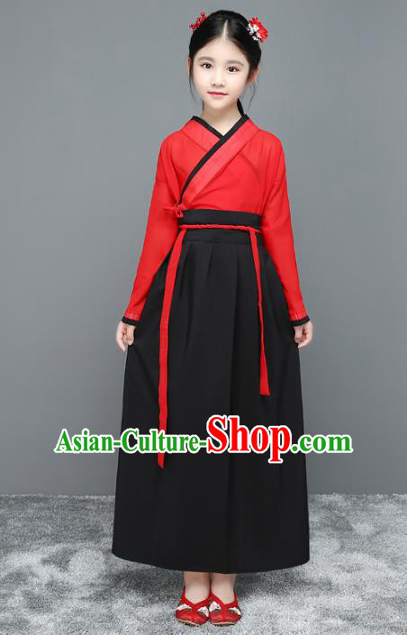 Traditional Chinese Han Dynasty Children Costume, China Ancient Hanfu Clothing for Kids