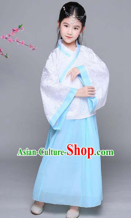 Traditional Chinese Han Dynasty Princess Costume, China Ancient Palace Lady Hanfu Clothing for Kids
