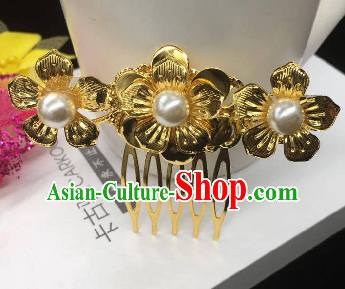 Traditional Handmade Chinese Classical Hair Accessories Flowers Hair Comb Hairpins for Women