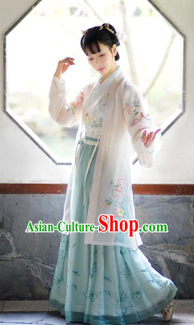 Traditional Chinese Ancient Princess Costume Embroidered Beizi Cardigan for Women