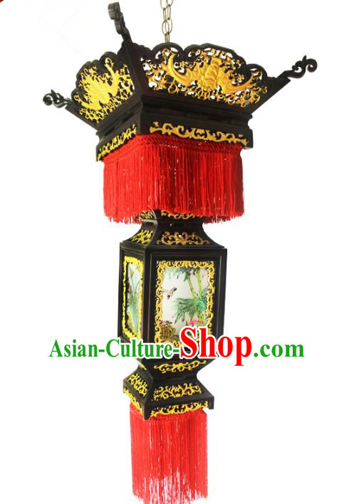 Traditional Chinese Handmade Wood Ceiling Lantern Classical Palace Lantern China Palace Lamp