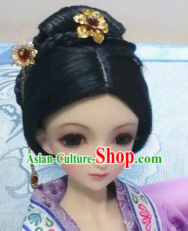 Traditional Handmade Chinese Ancient Princess Hair Accessories Nobility Lady Wig Sheath for Women