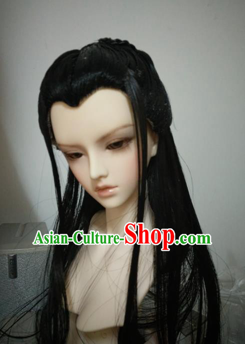 Traditional Handmade Chinese Ancient Royal Highness Wig Sheath Swordsman Wiggery for Men