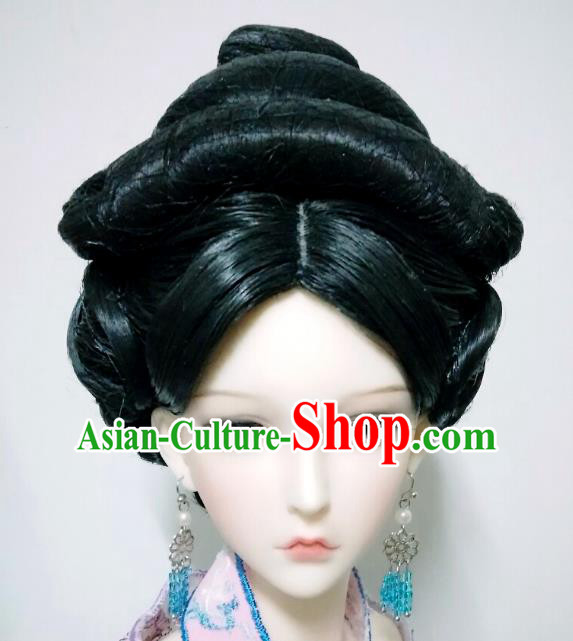 Traditional Handmade Chinese Tang Dynasty Imperial Concubine Wig for Women