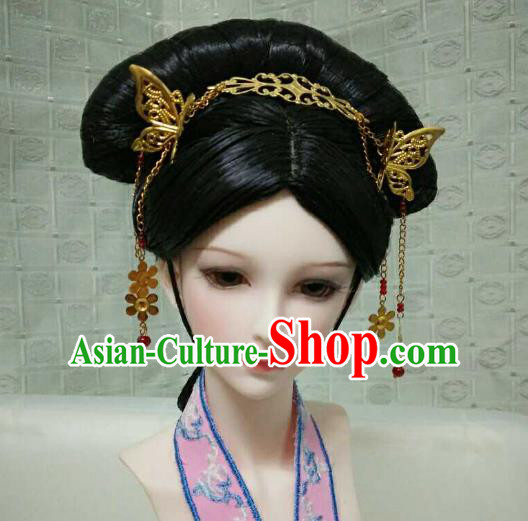 Traditional Handmade Chinese Qing Dynasty Manchu Imperial Concubine Wig for Women