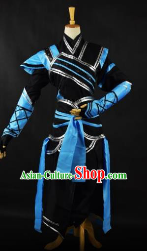 Traditional Chinese Ancient Swordsman Costume, China Tang Dynasty Imperial Bodyguard Clothing for Men