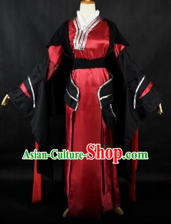 Traditional Chinese Ancient Swordsman Embroidered Costume Han Dynasty Young Lady Clothing