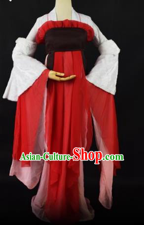 Traditional Chinese Ancient Princess Embroidered Costume Tang Dynasty Young Lady Clothing