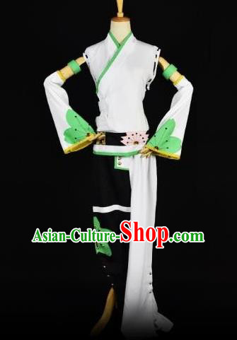 Traditional Chinese Ancient Cosplay Young Lady Costume Folk Dance Clothing