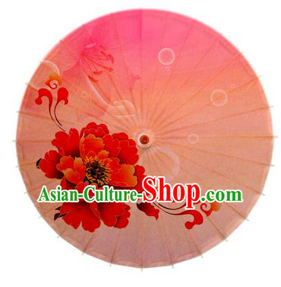 Asian China Dance Handmade Umbrella Stage Performance Umbrella Printing Peony Oil-paper Umbrellas