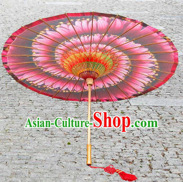 China Traditional Dance Handmade Umbrella Ink Painting Red Oil-paper Umbrella Stage Performance Props Umbrellas