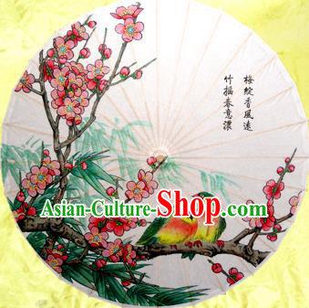 Handmade China Traditional Dance Painting Peach Blossom Umbrella Oil-paper Umbrella Stage Performance Props Umbrellas