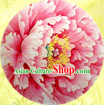 Handmade China Traditional Dance Umbrella Classical Painting Peony Pink Oil-paper Umbrella Stage Performance Props Umbrellas