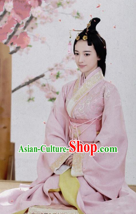 Traditional Chinese Ancient Han Dynasty Royal Princess Embroidered Hanfu Clothing for Women