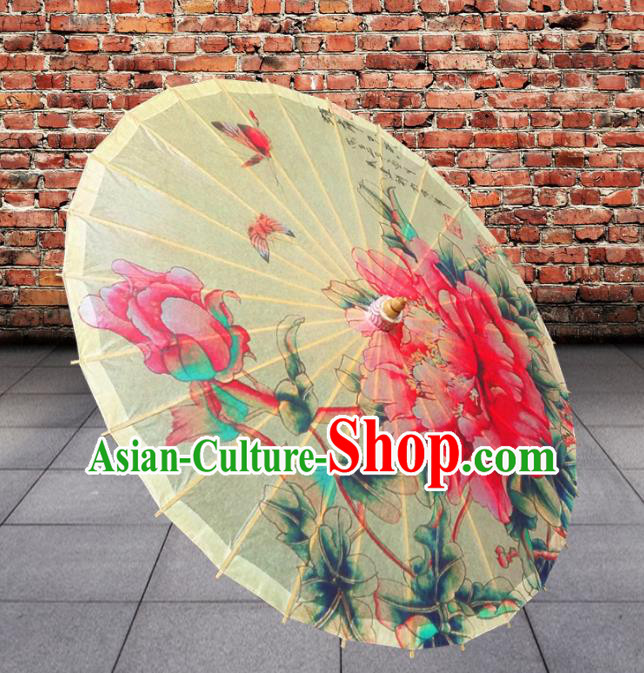 Handmade China Traditional Folk Dance Umbrella Painting Flowers Oil-paper Umbrella Stage Performance Props Umbrellas