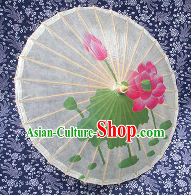 Handmade China Traditional Folk Dance Umbrella Stage Performance Props Umbrellas Painting Lotus Oil-paper Umbrella