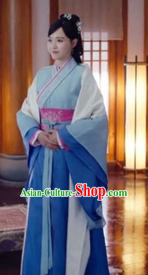 Traditional Chinese Ancient Han Dynasty Royal Princess Embroidered Dress Clothing for Women