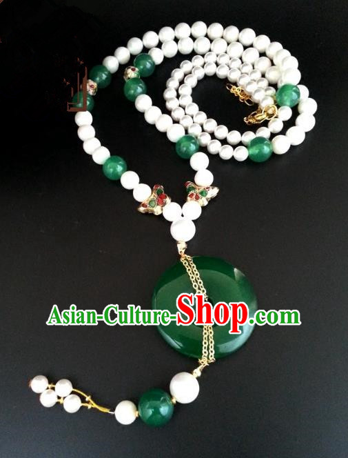 Traditional Handmade Chinese Ancient Classical Accessories Beads Tassel Necklace for Women