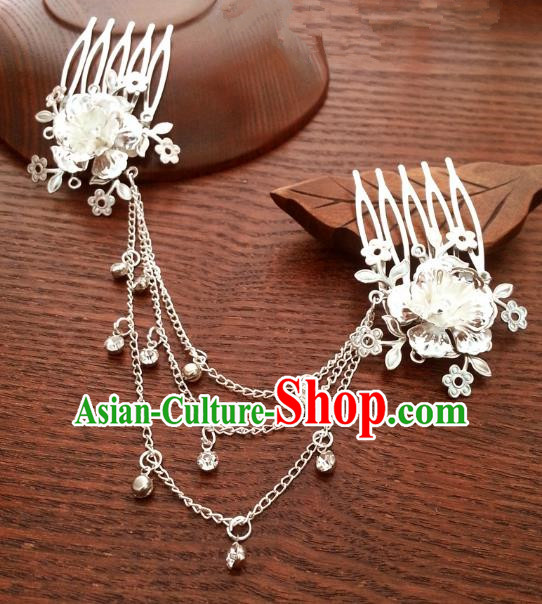 Traditional Handmade Chinese Ancient Classical Hair Accessories Hairpins Lotus Hair Comb for Women