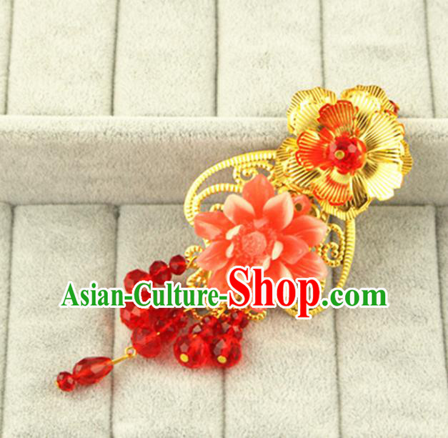 Asian Chinese Handmade Classical Hair Accessories Bride Frontlet Hanfu Hairpins for Women
