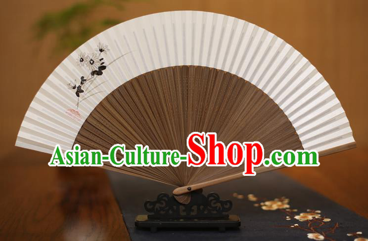 Traditional Chinese Crafts Ink Painting Folding Fan Paper Fans for Men