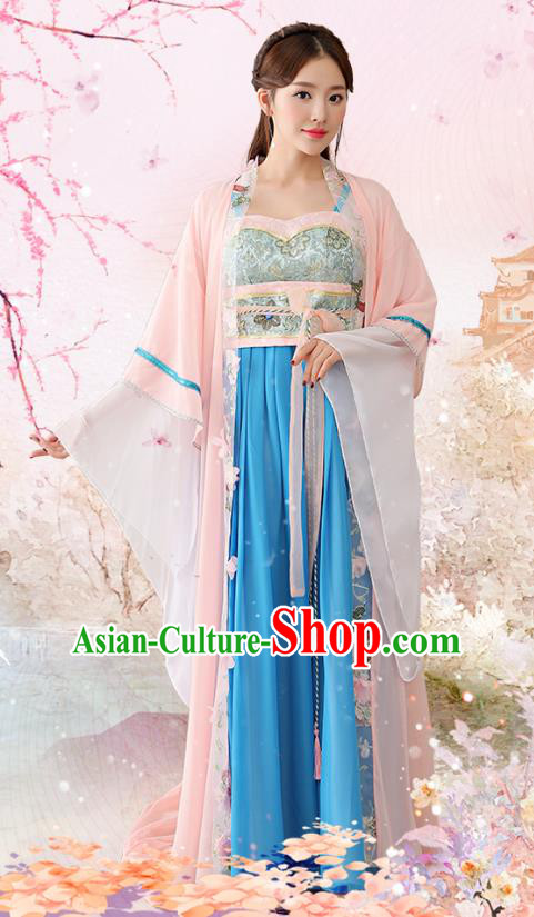 Traditional Chinese Tang Dynasty Imperial Consort Embroidered Costume, China Ancient Palace Lady Hanfu Clothing for Women