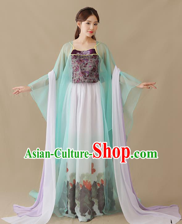 Traditional Chinese Tang Dynasty Fairy Princess Costume, China Ancient Palace Lady Hanfu Clothing for Women